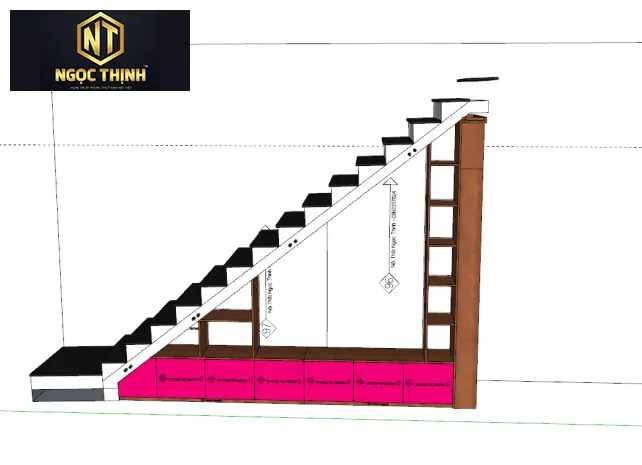 Xưởng Nội Thất Ngọc Thịnh Long Thành - Tủ gầm cầu thang phòng khách đẹp và tiện ích